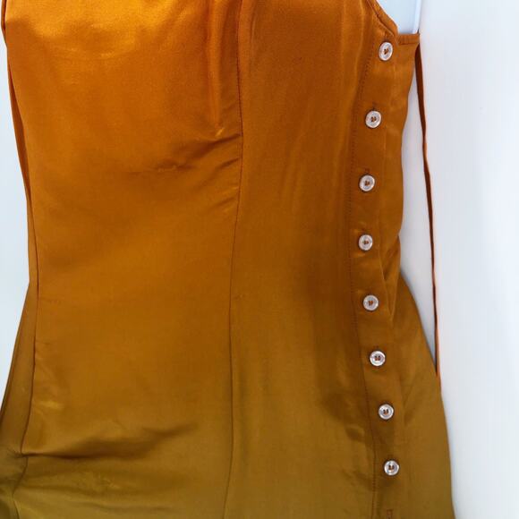 SAMSOE SAMSOE Women's Annah Midi Slip Dress XS Orange Green Ombre Dip Dyed - Picture 10 of 16